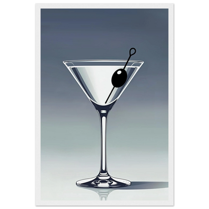 Retro Martini Lounge Cocktail Bar Art Print 30x45 cm 12x18″ Premium Matte Paper Wooden Framed Poster White Wood Frame