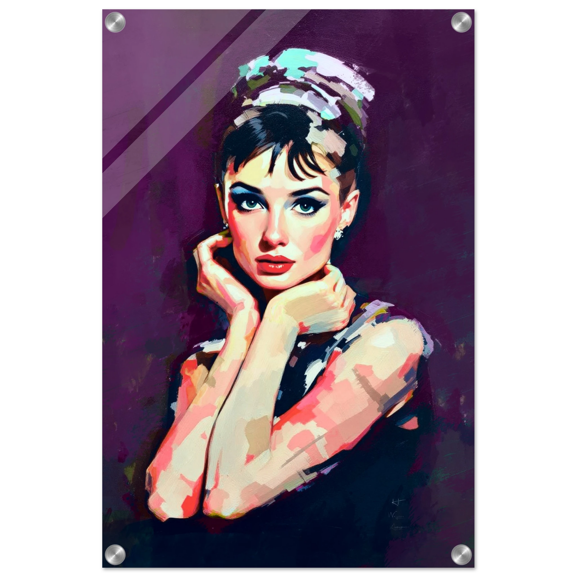 Audrey Hepburn Painting Art Print 40x60 cm 16x24″ Sleek Acrylic Print No Frame