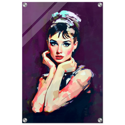 Audrey Hepburn Painting Art Print 40x60 cm 16x24″ Sleek Acrylic Print No Frame
