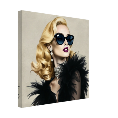 Blonde Bombshell Fashion Model Art Print 40x40 cm 16x16″ Gallery Wrapped Canvas
