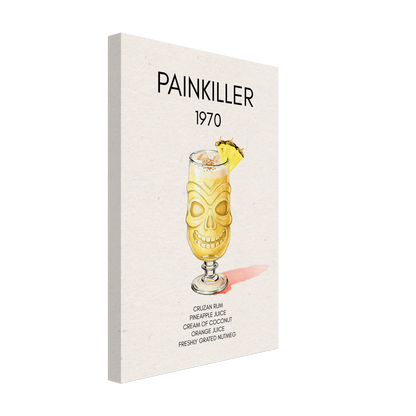 Painkiller Cocktail Bar Art Tiki Print No Frame 30x45 cm 12x18″ Gallery Wrapped Canvas