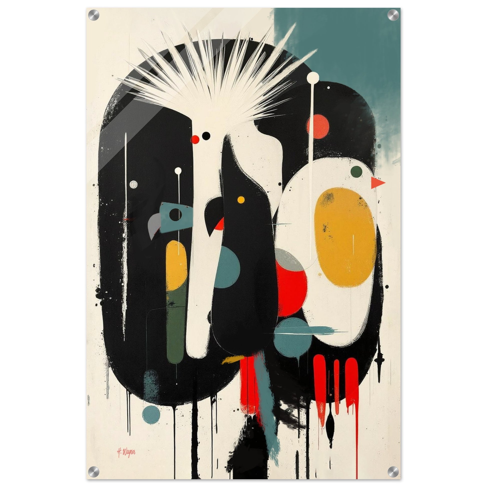 Modern Cockatoo Bird Art Poster Print - Framed Tropical Mid- Century Wall Decor No Frame 30x45 cm 12x18″ Classic Matte Paper Poster