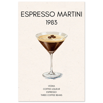 Espresso Martini Cocktail Bar Poster Print No Frame 30x45 cm 12x18″ Premium Matte Paper Poster