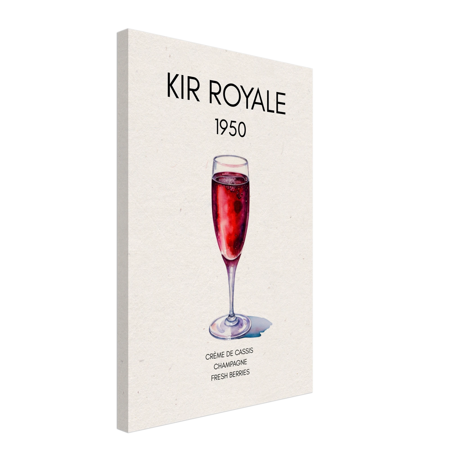 Kir Royale Champagne Cocktail Bar Art Print No Frame 40x60 cm 16x24″ Gallery Wrapped Canvas