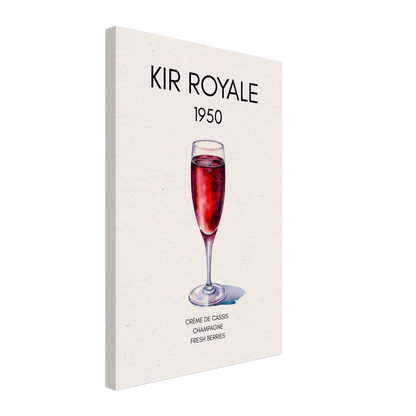 Kir Royale Champagne Cocktail Bar Art Print No Frame 40x60 cm 16x24″ Gallery Wrapped Canvas