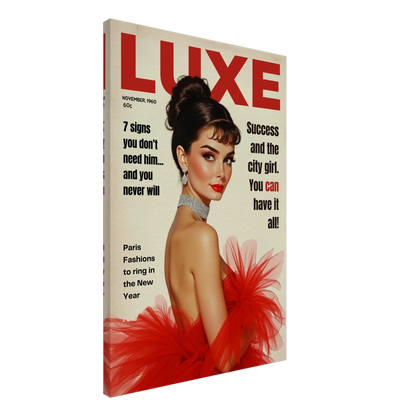 Audrey Hepburn Vintage Fashion Art Print No Frame 60x90 cm 24x36″ Gallery Wrapped Canvas