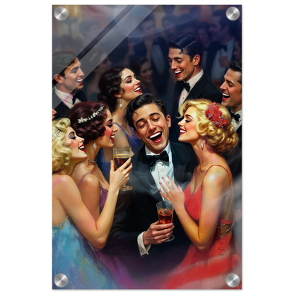 1920s Great Gatsby Speakeasy Party Art Print No Frame 30x45 cm 12x18″ Sleek Acrylic Print