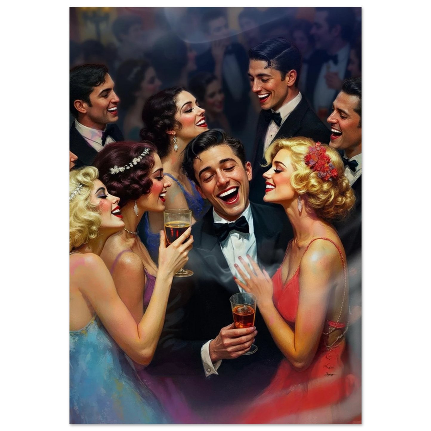 Art Deco Great Gatsby Party Print No Frame 70x100 cm 28x40″ Museum-Quality Matte Paper Poster