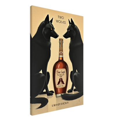 Two Wolves Italian Cocktail Bar Art Print 60x90 cm 24x36″ Gallery Wrapped Canvas No Frame