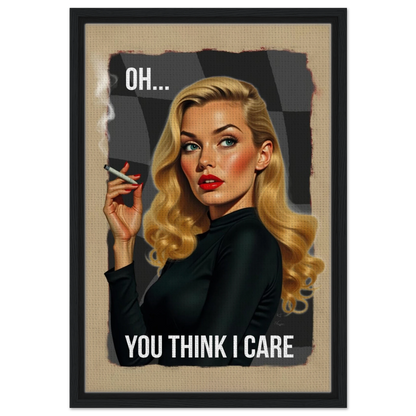 Retro Blonde Bombshell 1960s Funny Quote Art Print Black Wood Frame 40x60 cm 16x24″ Framed Canvas
