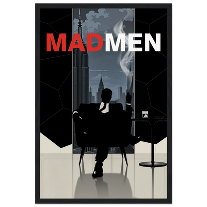 Mad Men Don Draper Retro Art Print Black Wood Frame 30x45 cm 12x18″ Museum-Quality Matte Framed Poster