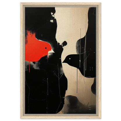 Abstract Bird Minimalist Fine Art Print 40x60 cm 16x24″ Framed Canvas Light Wood Frame