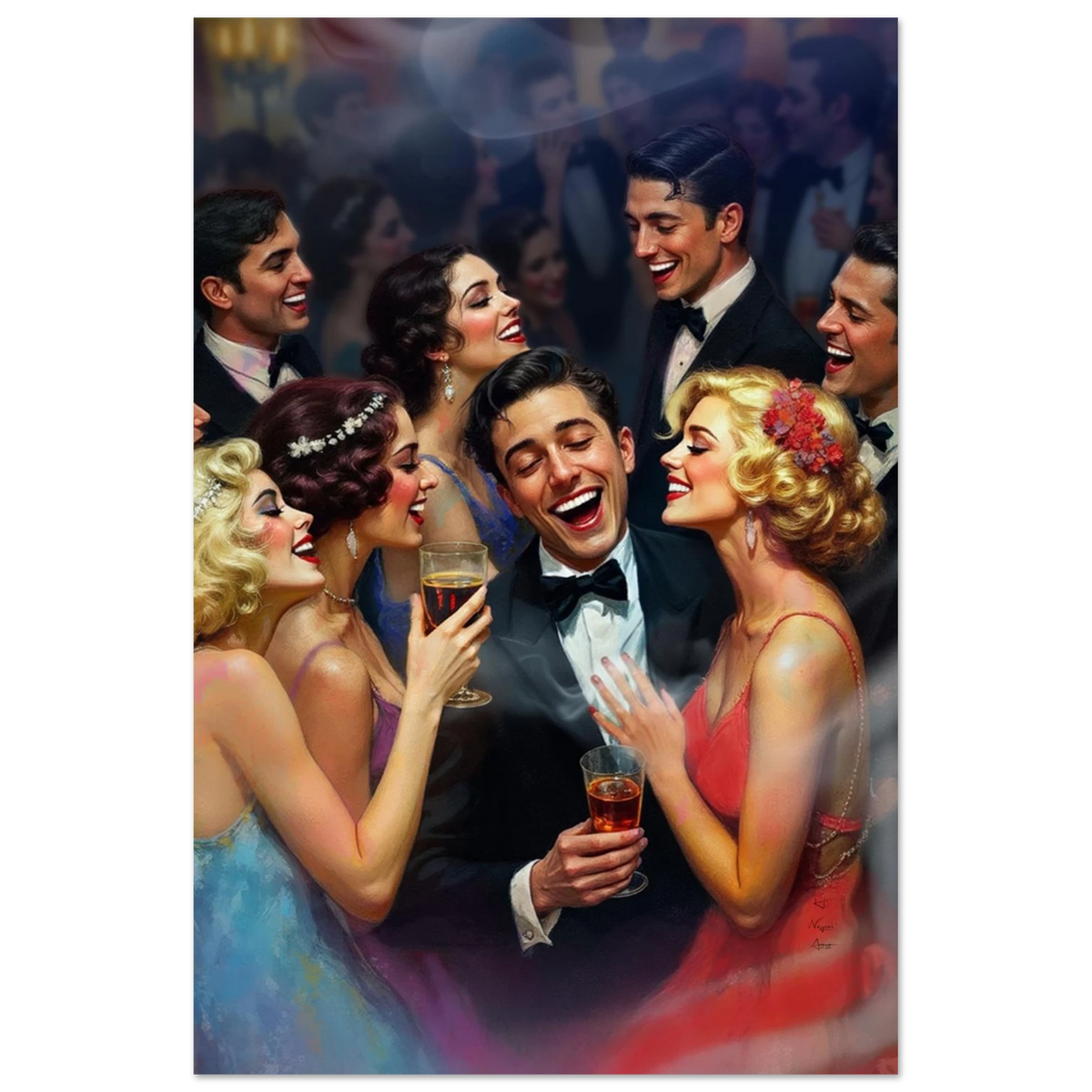 1920s Great Gatsby Speakeasy Party Art Print No Frame 40x60 cm 16x24″ Classic Matte Paper Poster