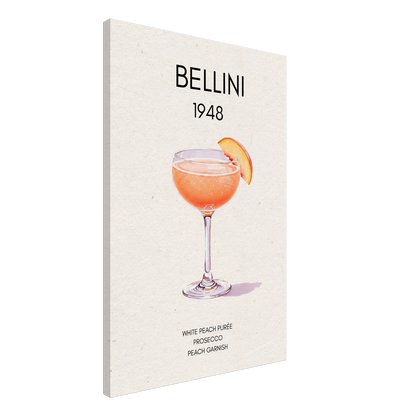 Italian Bellini Cocktail Bar Poster Print 60x90 cm 24x36″ Gallery Wrapped Canvas No Frame