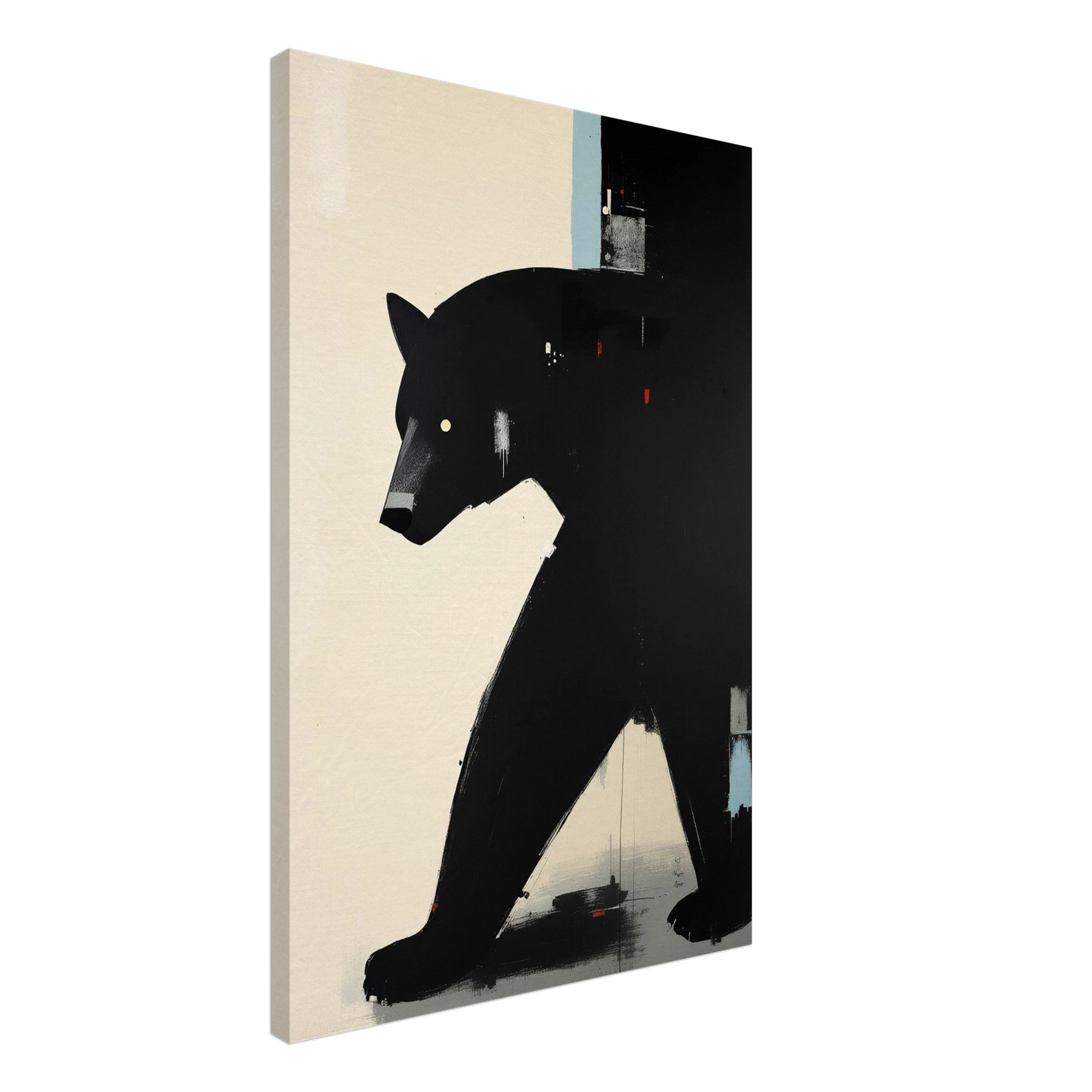 Minimalist Abstract Black Bear Art Poster Print No Frame 60x90 cm 24x36″ Gallery Wrapped Canvas