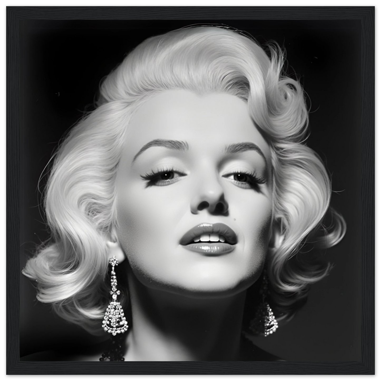 Marilynn Monroe Art Print Black Wood Frame 30x30 cm 12x12″ Premium Matte Paper Wooden Framed Poster