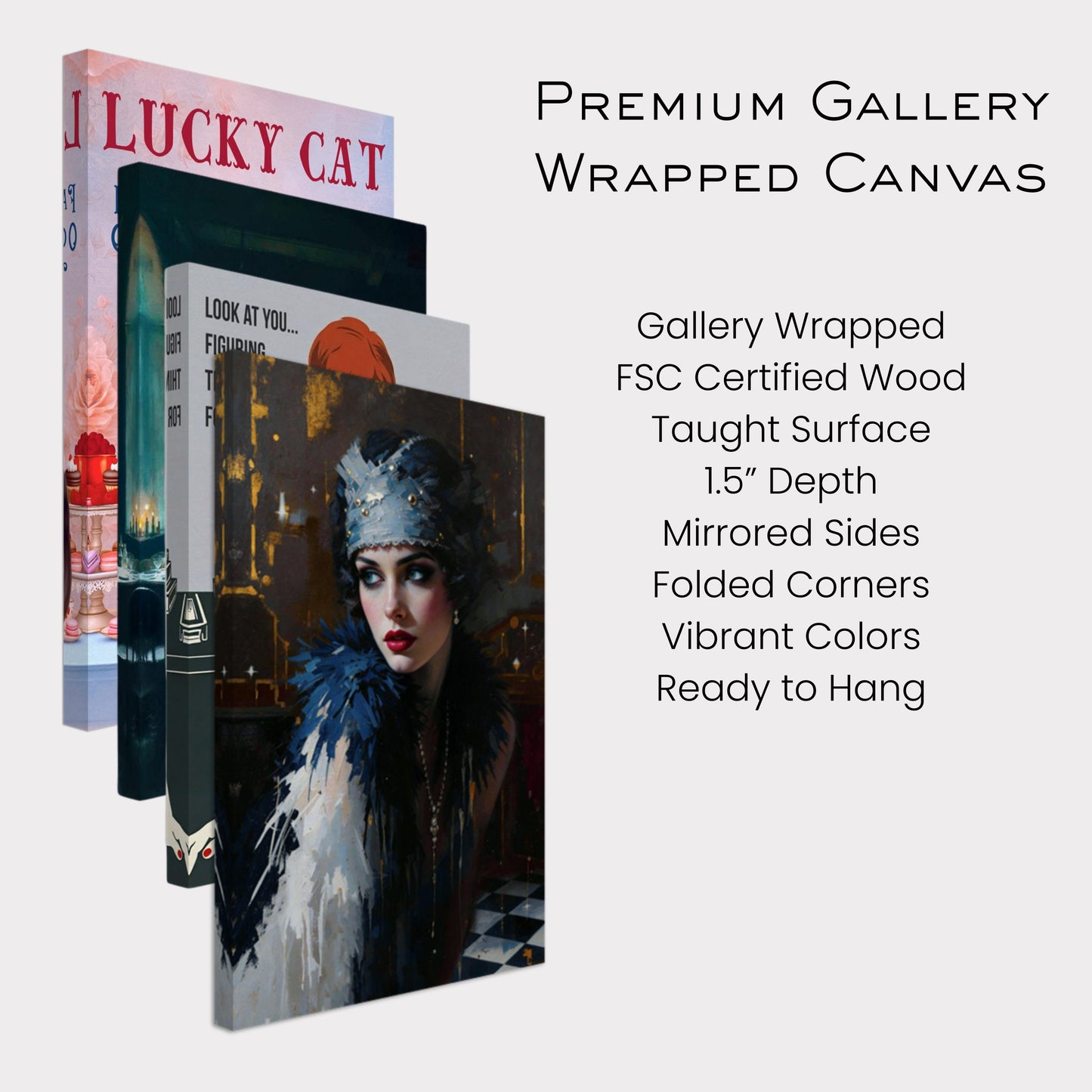 1920s Gatsby Flapper Painting Art Print - Speakeasy Prohibition Wall Decor