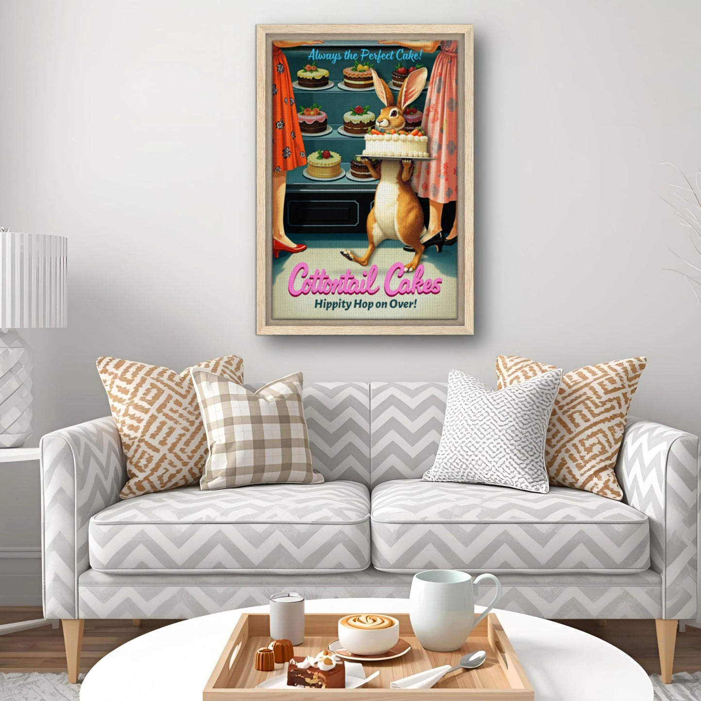 Cottontail Cakes 1950s Rabbit Art Print