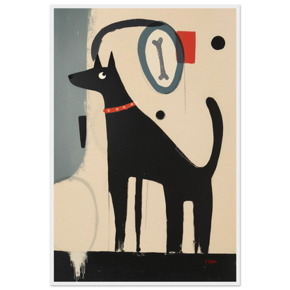 Funny Modern Dog Lover's Art Print 60x90 cm 24x36″ Museum-Quality Matte Paper Wooden Framed Poster White Wood Frame