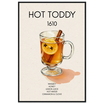 Hot Toddy Cocktail Bar Art Print Black Wood Frame 60x90 cm 24x36″ Museum-Quality Matte Paper Wooden Framed Poster