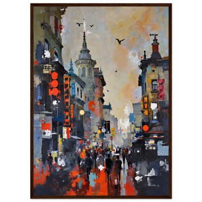 Gothic City Street Art Print - European Cityscape
