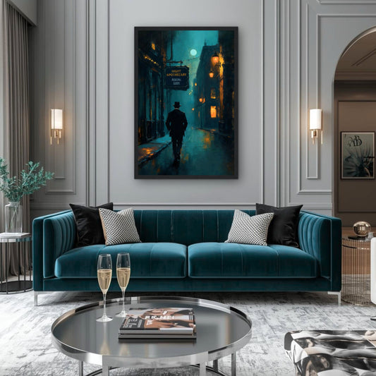 Moody Speakeasy Night Scene Art Print