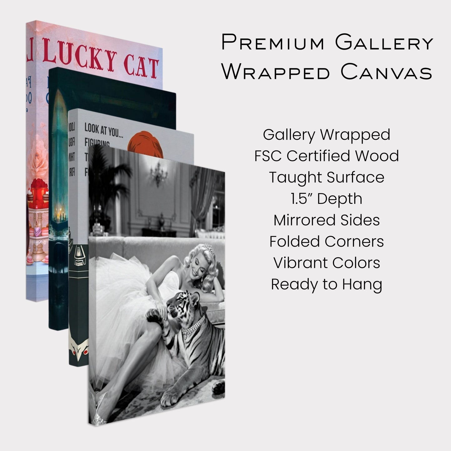 Vintage Hollywood Starlet Tiger Art Print