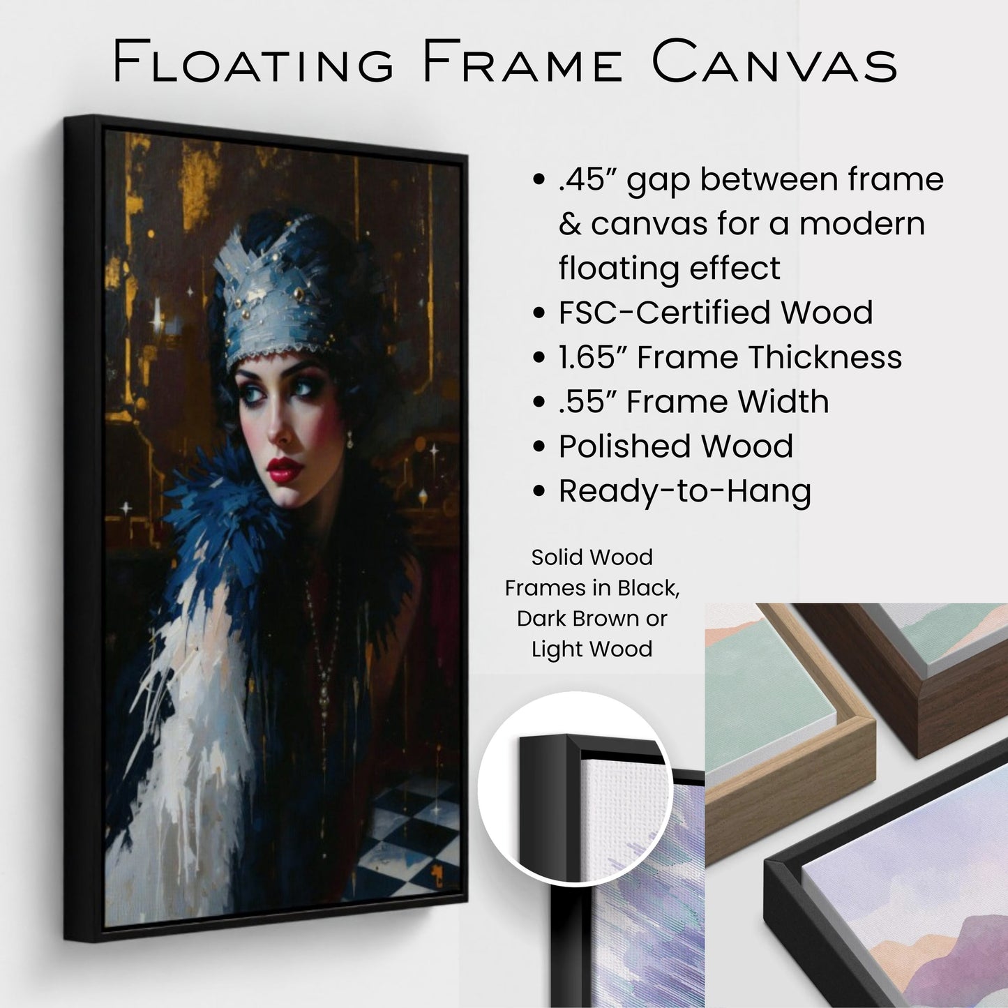 1920s Gatsby Flapper Painting Art Print - Speakeasy Prohibition Wall Decor