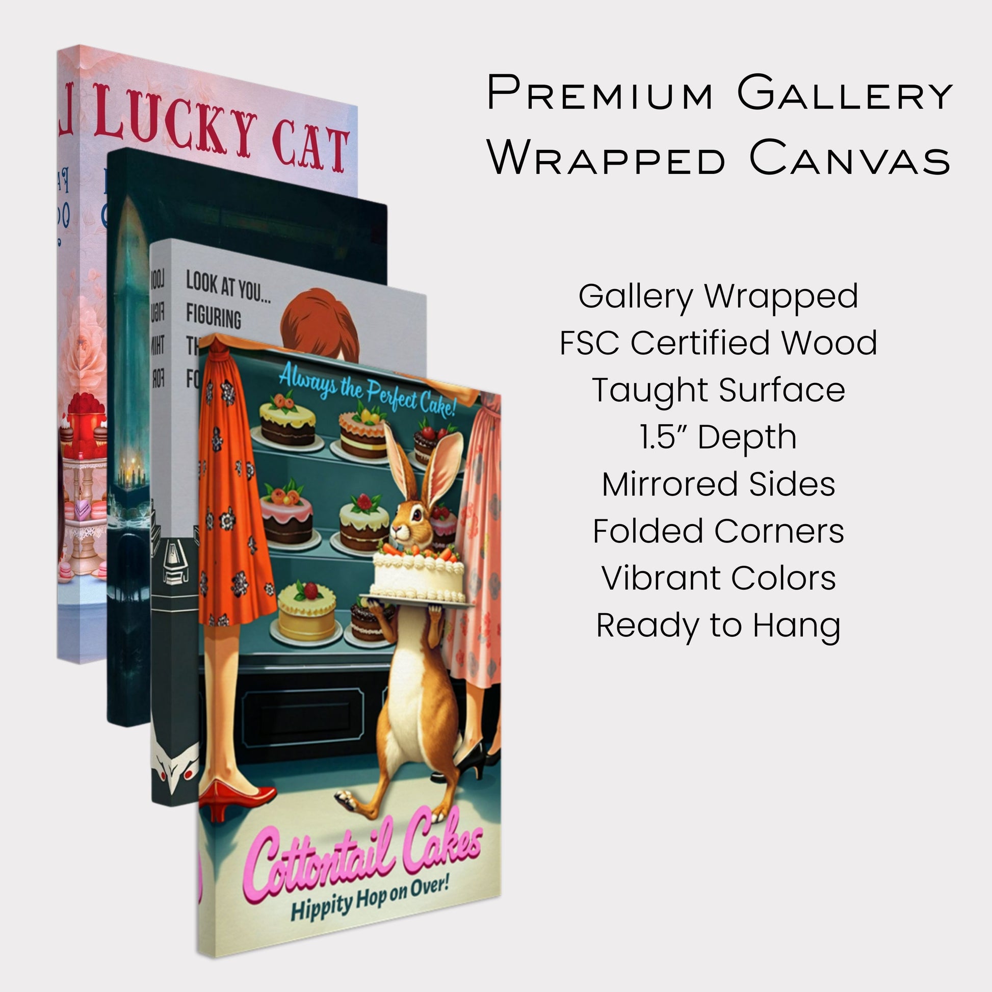 Cottontail Cakes 1950s Rabbit Art Print