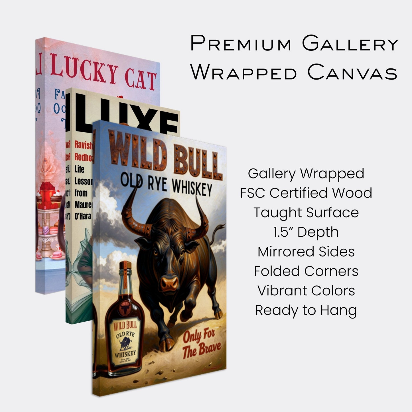 Wild Bull Old West Rye Whiskey Poster Print 60x90 cm 24x36″ Sleek Acrylic Print No Frame