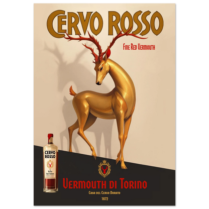 Art Deco Golden Deer Cocktail Bar Poster Print 70x100 cm 28x40″ Classic Matte Paper Poster No Frame