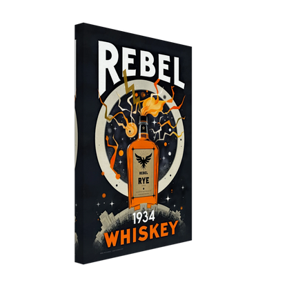 Rebel Whiskey Cocktail Bar Poster Print No Frame 30x45 cm 12x18″ Canvas
