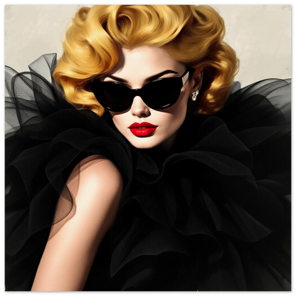 Paris Avant-Garde Retro Fashion Model Art Print 50x50 cm 20x20″ Museum-Quality Matte Paper Poster