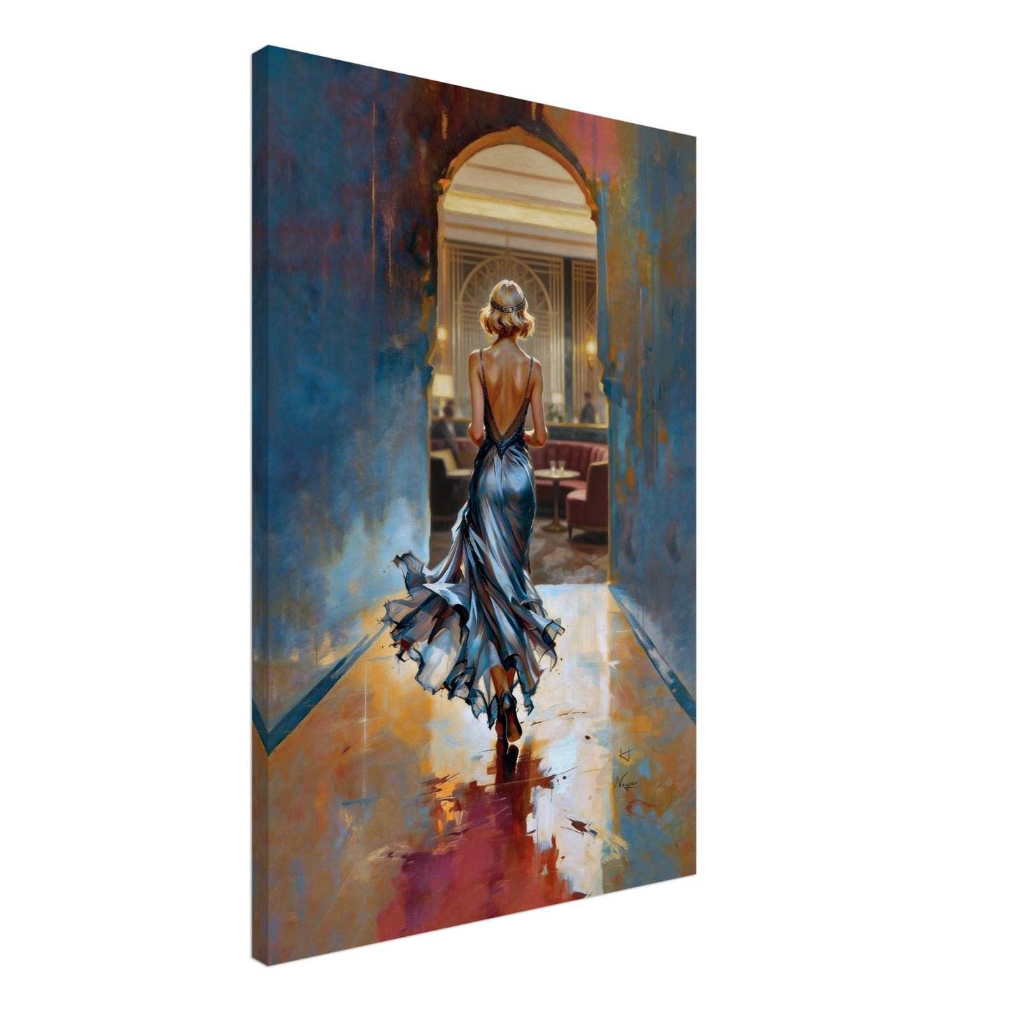 1920s Speakeasy Gatsby Flapper Art Deco Print 60x90 cm 24x36″ Gallery Wrapped Canvas No Frame