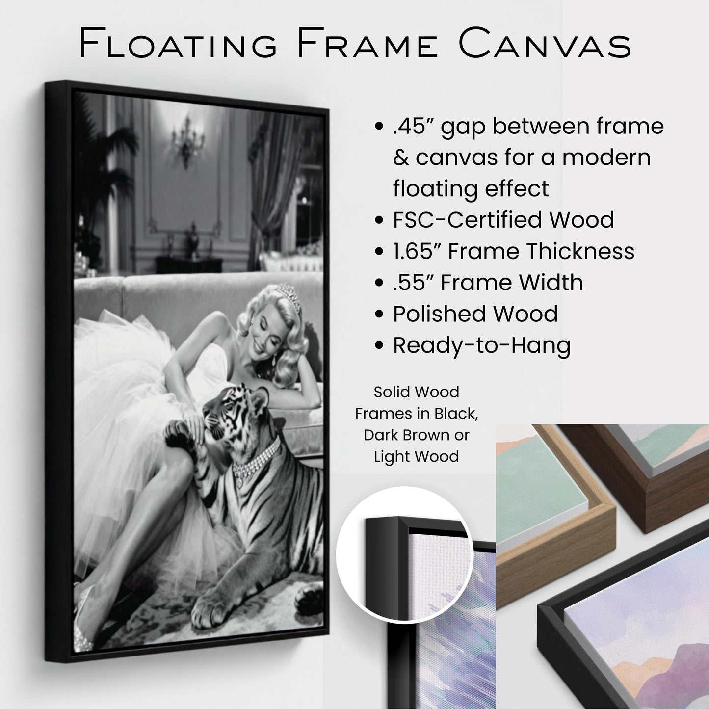 Vintage Hollywood Starlet Tiger Art Print