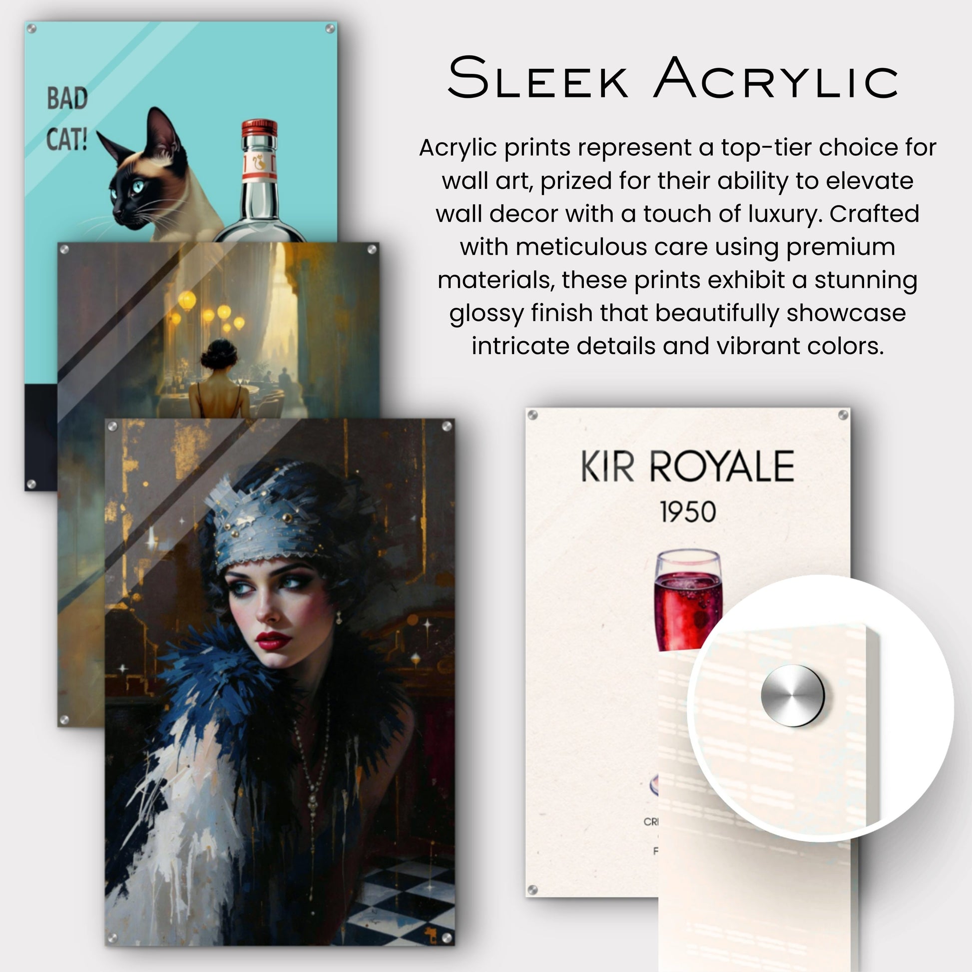 1920s Gatsby Flapper Painting Art Print - Speakeasy Prohibition Wall Decor