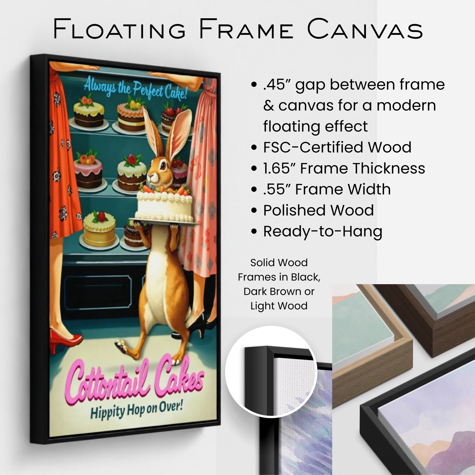 Cottontail Cakes 1950s Rabbit Art Print