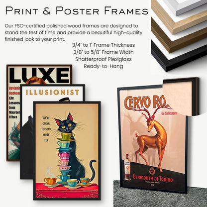 Quirky Cat Funny Tea Art Print