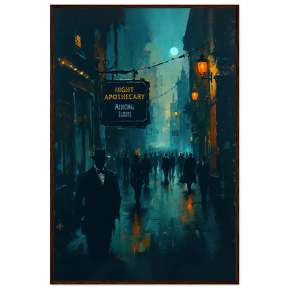 Prohibition Speakeasy Moody Nightlife Art Print 60x90 cm 24x36″ Classic Matte Paper Wooden Framed Poster Dark Brown Wood Frame