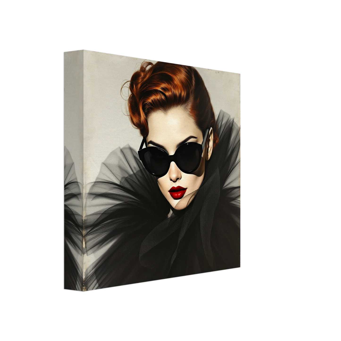 Femme Fatale Paris Runway Fashion Art Print 20x20 cm 8x8″ Gallery Wrapped Canvas