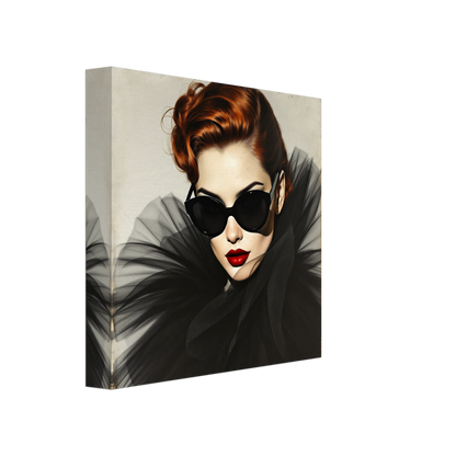 Femme Fatale Paris Runway Fashion Art Print 20x20 cm 8x8″ Gallery Wrapped Canvas