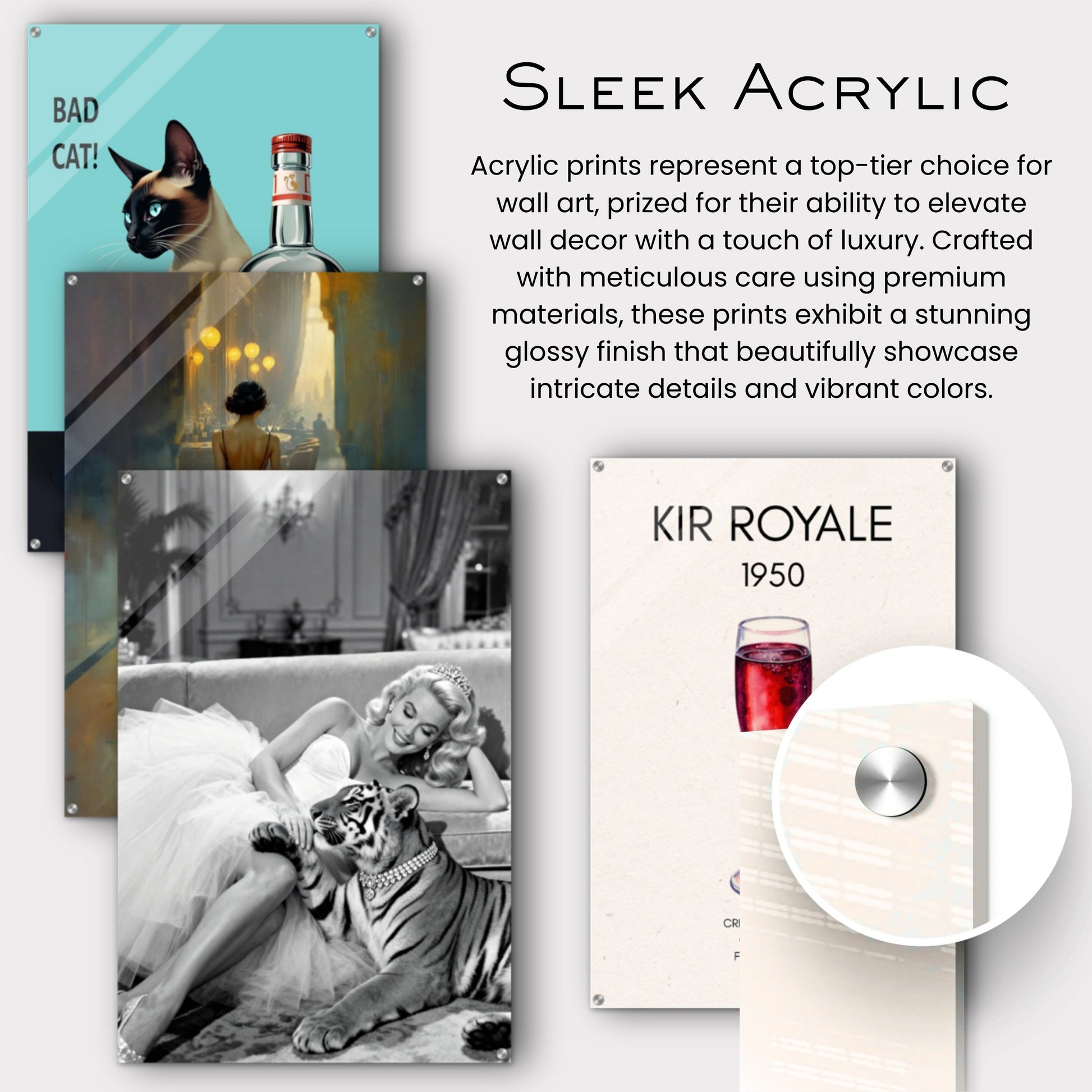 Vintage Hollywood Starlet Tiger Art Print