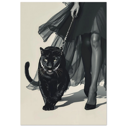 Retro Fashion Model Panther Art Print No Frame 70x100 cm 28x40″ Classic Matte Paper Poster
