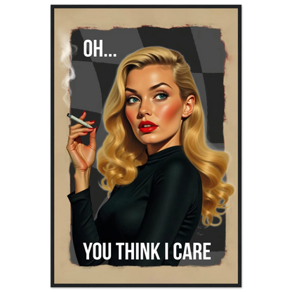 Retro Blonde Bombshell 1960s Funny Quote Art Print Black Wood Frame 60x90 cm 24x36″ Premium Matte Paper Wooden Framed Poster