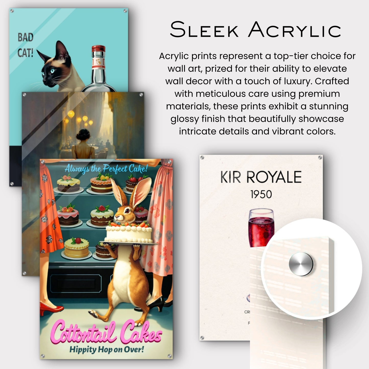 Cottontail Cakes 1950s Rabbit Art Print