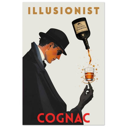 Vintage Illusionist Cognac Cocktail Bar Poster Print 60x90 cm 24x36″ Museum-Quality Matte Paper Poster No Frame