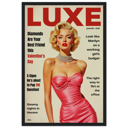 Marilyn Monroe Hollywood Glam Art Print 30x45 cm 12x18″ Museum-Quality Matte Paper Wooden Framed Poster Black Wood Frame