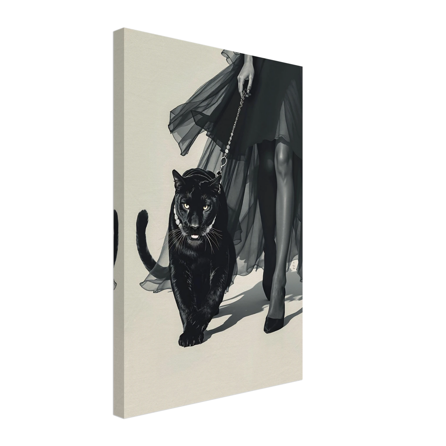 Retro Fashion Model Panther Art Print No Frame 40x60 cm 16x24″ Gallery Wrapped Canvas
