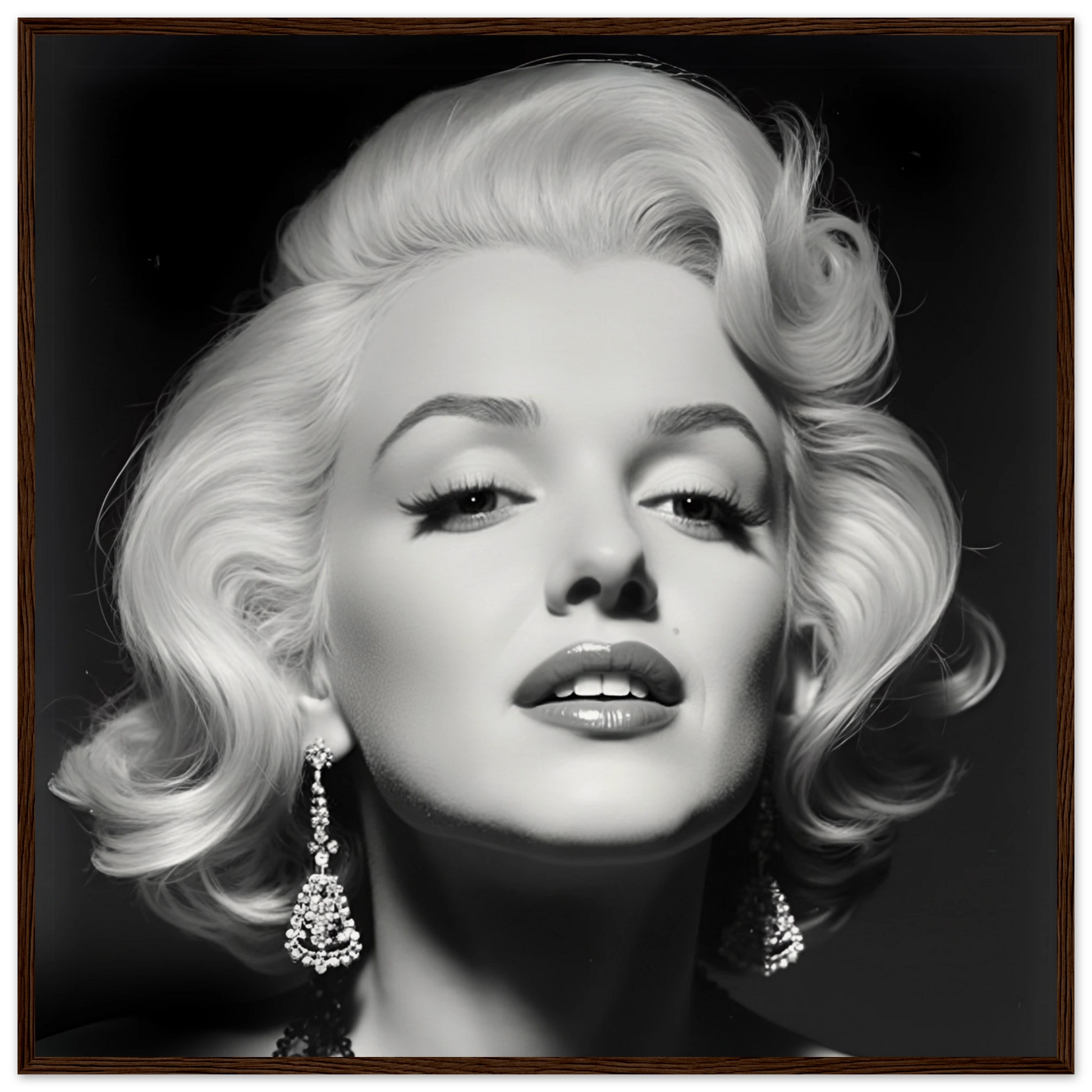 Marilynn Monroe Art Print Dark Brown Wood Frame 70x70 cm 28x28″ Museum-Quality Matte Paper Wooden Framed Poster