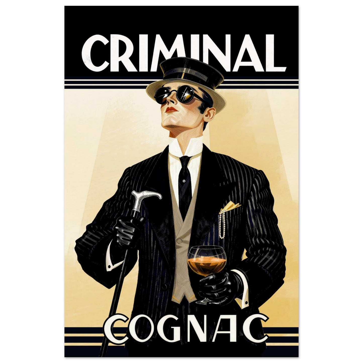 Criminal Cognac 1920s Art Deco Print 60x90 cm 24x36″ Museum-Quality Matte Poster